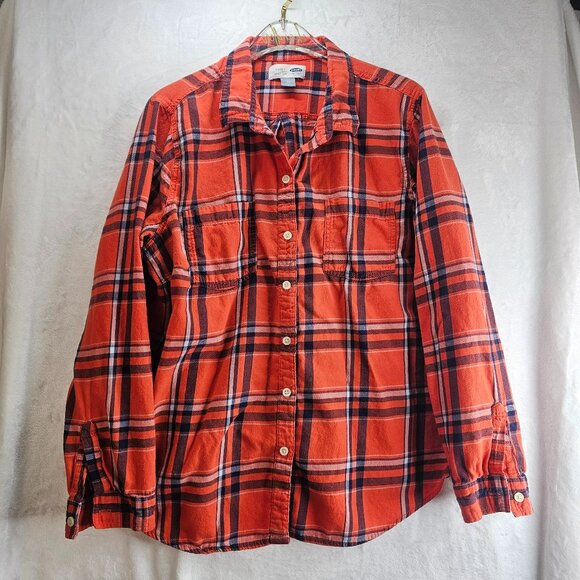 Old Navy Classic Women Plaid Flannel Shirt Long Sleeve Button Up Cowgirl Size XL - Picture 1 of 9